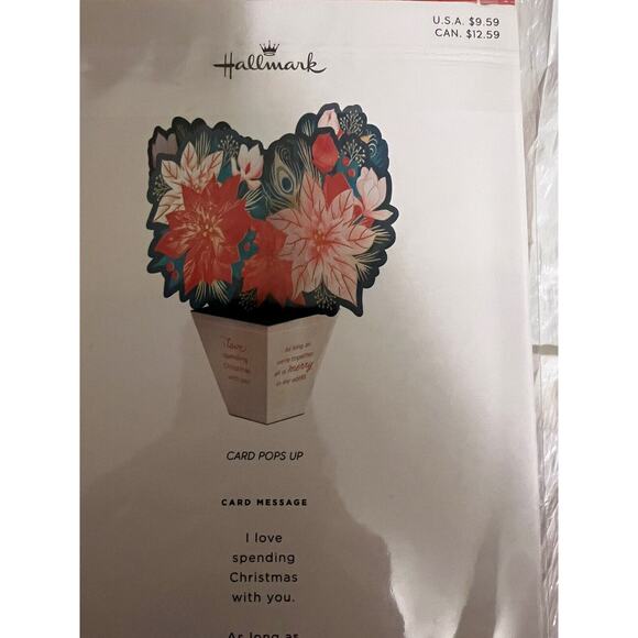 Six (6) Christmas Pop Open Paper Flower Bouquet Cards - Picture 2 of 9